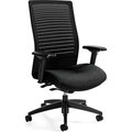 Gec Global„¢ Office Chair with Weight Sensing Tilt - Fabric - High Back - Black - Loover Series 2661-8BK-UR22+